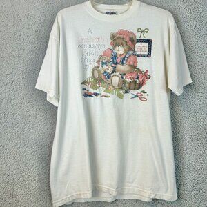 VTG Grandma‎ Bear Sewing T Shirt Size Large Grandmacore Jerzees 90s Unisex